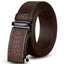 Genuine Cowhide Embossed with Crocodile Pattern Belt Luxury Business Automatic Belts (Brown)