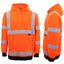 HI VIS Hooded Safety Jumper Hoodie Sweatshirt Tradie Workwear Fleece Jacket Coat, Fluro Orange, XL