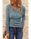 Azura Exchange Lace Hem Sleeve Button Top - 2XL