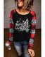 Azura Exchange Plaid Leopard Patchwork Long Sleeve Top - M