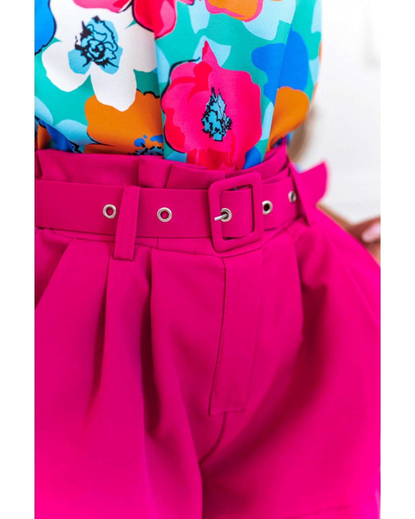 Azura Exchange Floral Print V Neck Blouse - S