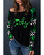 Azura Exchange Lucky Clover Glitter Pattern Leopard Plaid Top - 2XL