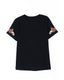 Azura Exchange Embroidered Short Sleeve T-Shirt with Floral Detail - M