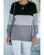 Azura Exchange Black Contrast Stitching Sweatshirt with Slits - M