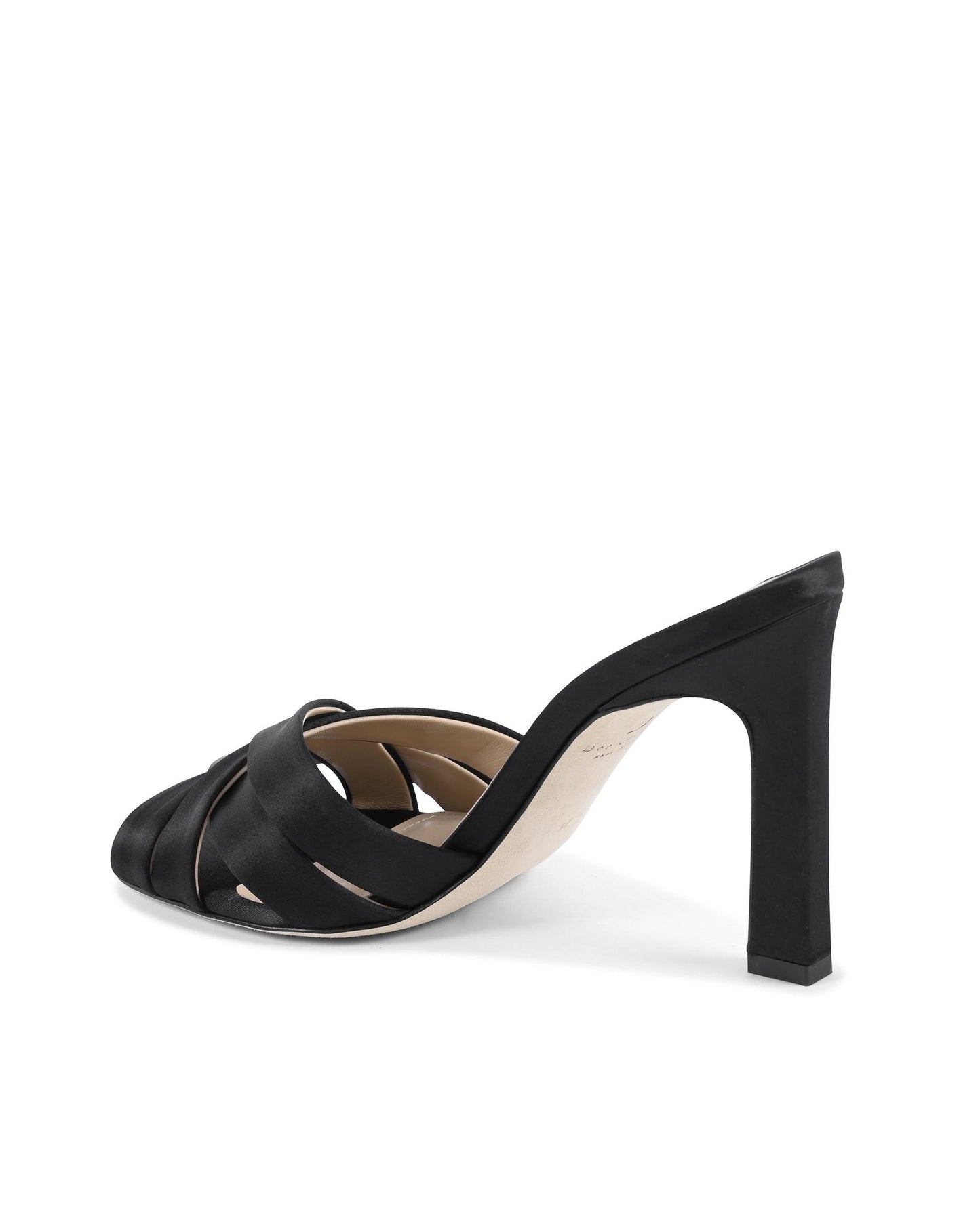 Satin Cross-Strap Stiletto Mules - 39 EU
