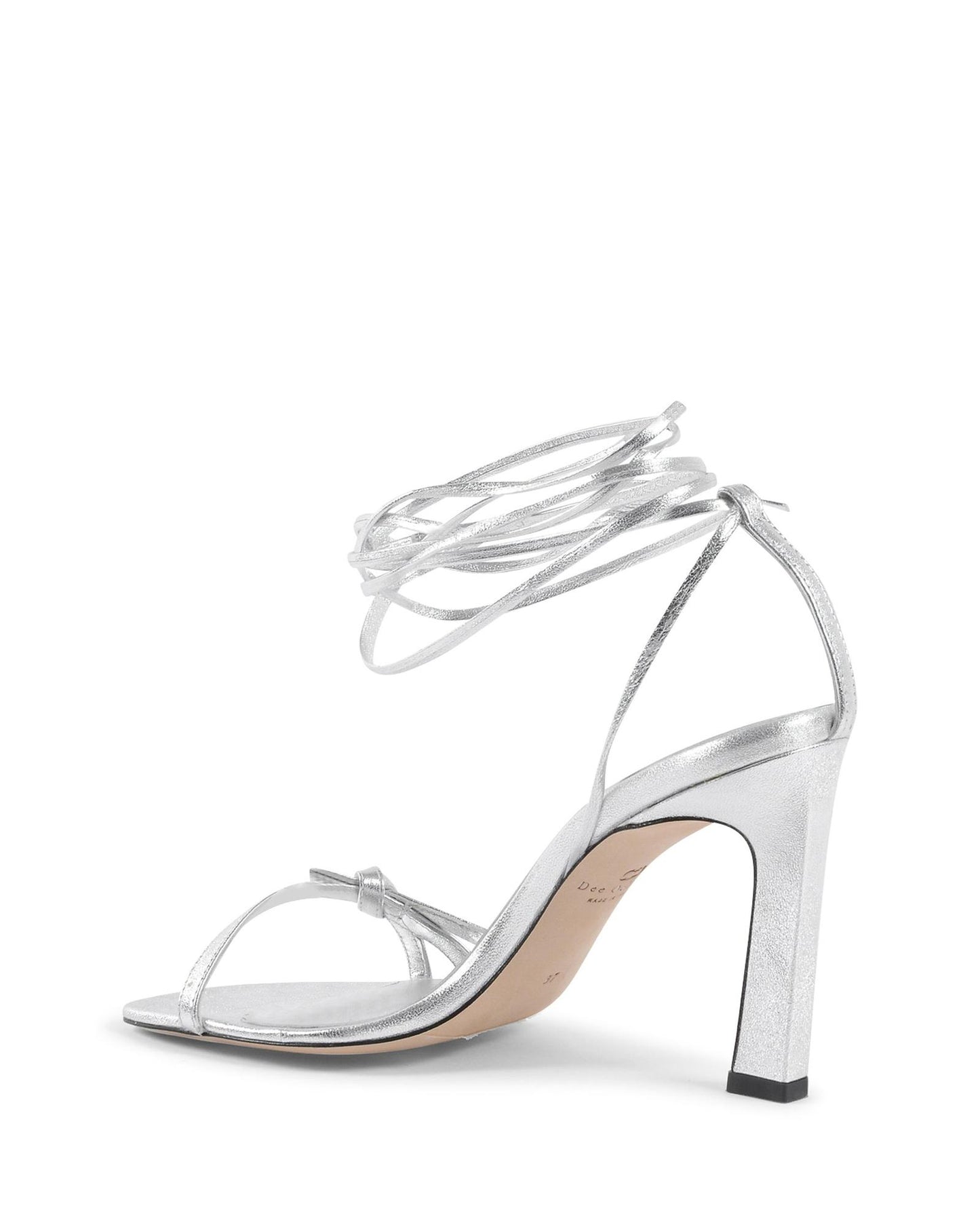 Lace-Up Leather High-Heel Sandal - 38.5 EU