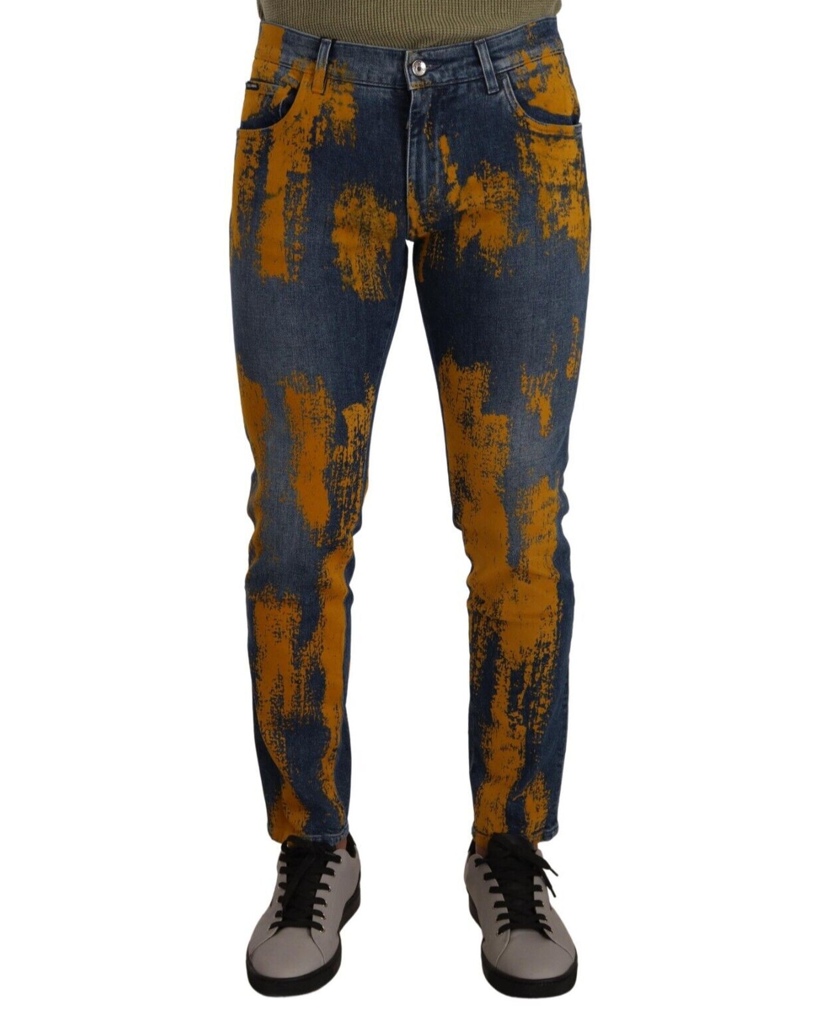 Genuine Dolce & Gabbana Skinny Denim Jeans with Zipper and Button Closure 52 IT Men