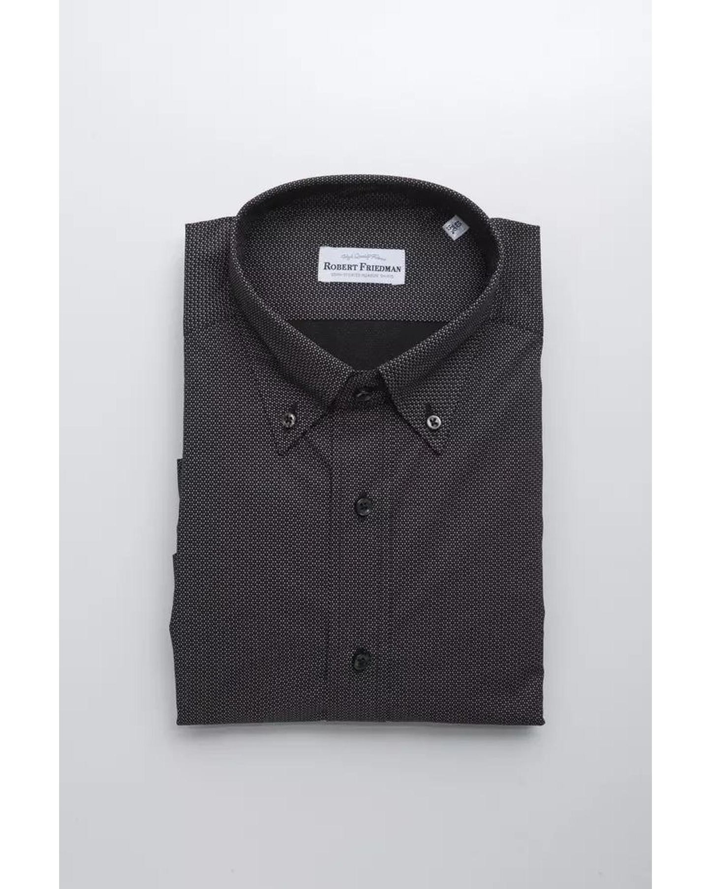 Robert Friedman Men's Black Cotton Shirt - L