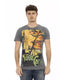 Short Sleeve T-Shirt with Round Neck and Front Print S Men