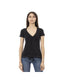 Trussardi Action Women's Chic Black Cotton Tee with Unique Front Print - S
