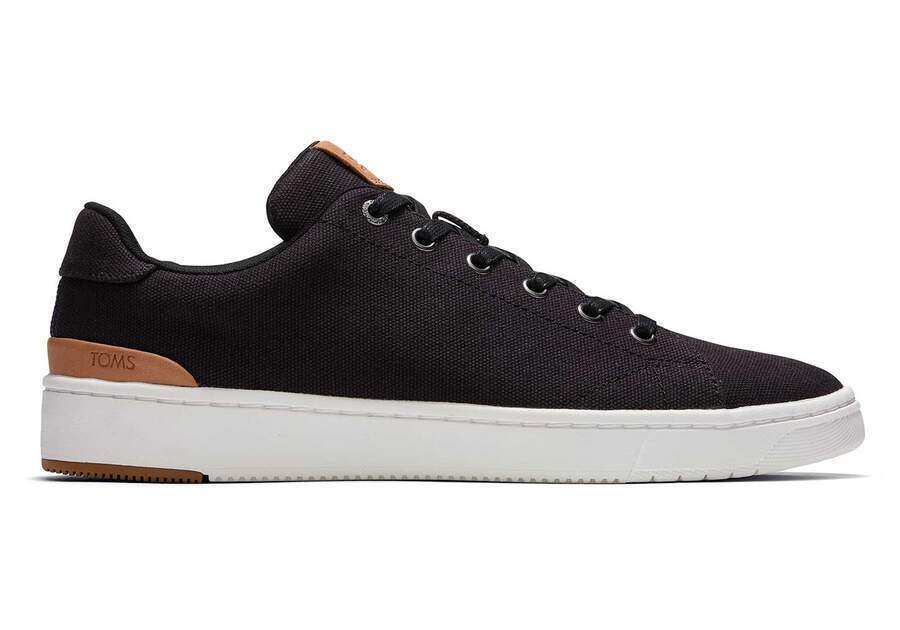 TOMS Mens TRVL LITE Canvas Trainers Sneakers Casual Shoes - Black - US 10