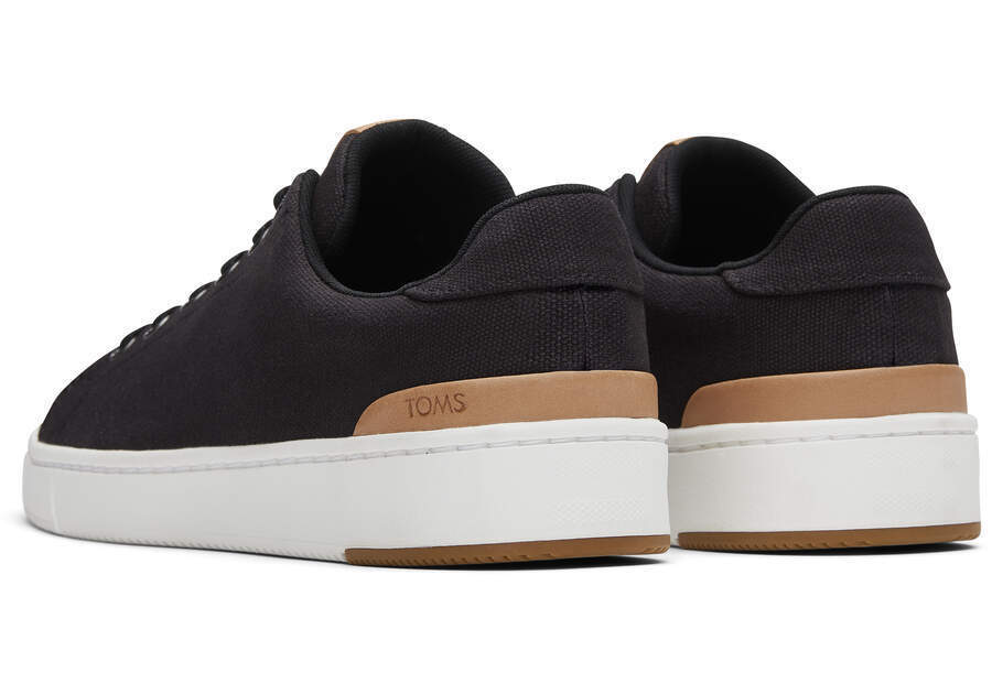 TOMS Mens TRVL LITE Canvas Trainers Sneakers Casual Shoes - Black - US 10
