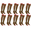 10x Christmas Over The Knee Socks Red Green Xmas Candy Cane Striped Elf Bulk