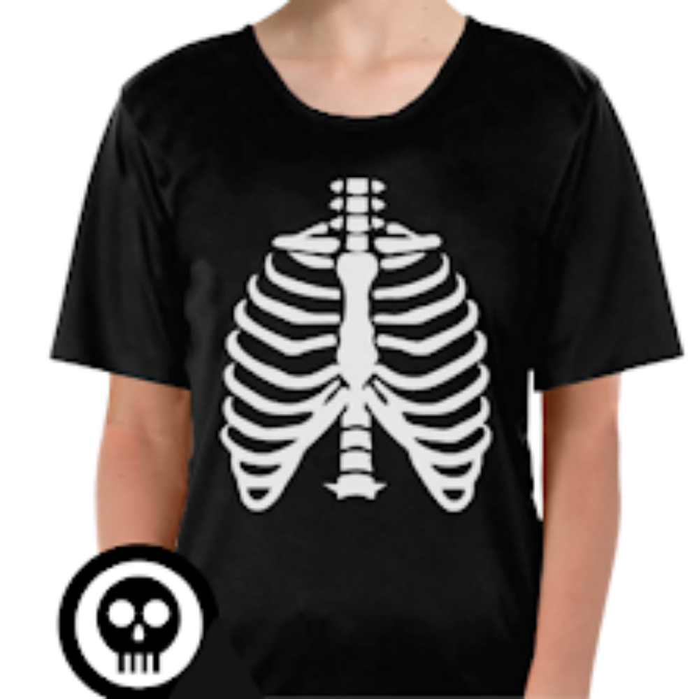 Adult Mens Womens Skeleton T Shirt Top Day Of The Dead Halloween Bones - L