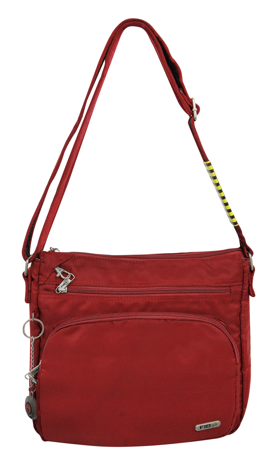 FIB Mens Crossbody Bag Satchel Adjustable Shoulder Strap Travel - Burgundy