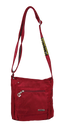 FIB Mens Crossbody Bag Shoulder Strap Travel Satchel Wallet Pockets - Burgundy