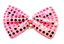 SEQUIN BOW TIE Polka Dots Bowtie Party Unisex Costume 13cm x 9cm Clown - Light Pink