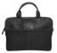 Futura Mens Slimline Leather Laptop Bag School Work Satchel Shoulder Strap - Black