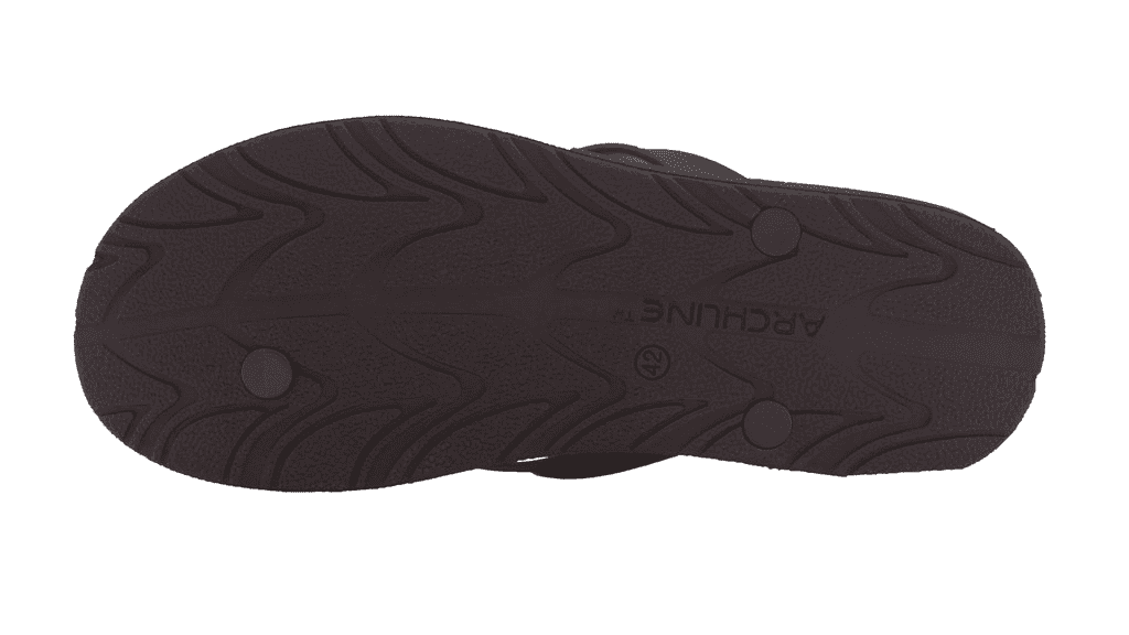 ARCHLINE Orthotic Thongs Arch Support Shoes Footwear Flip Flops Orthopedic - Brown/Brown - EUR 47