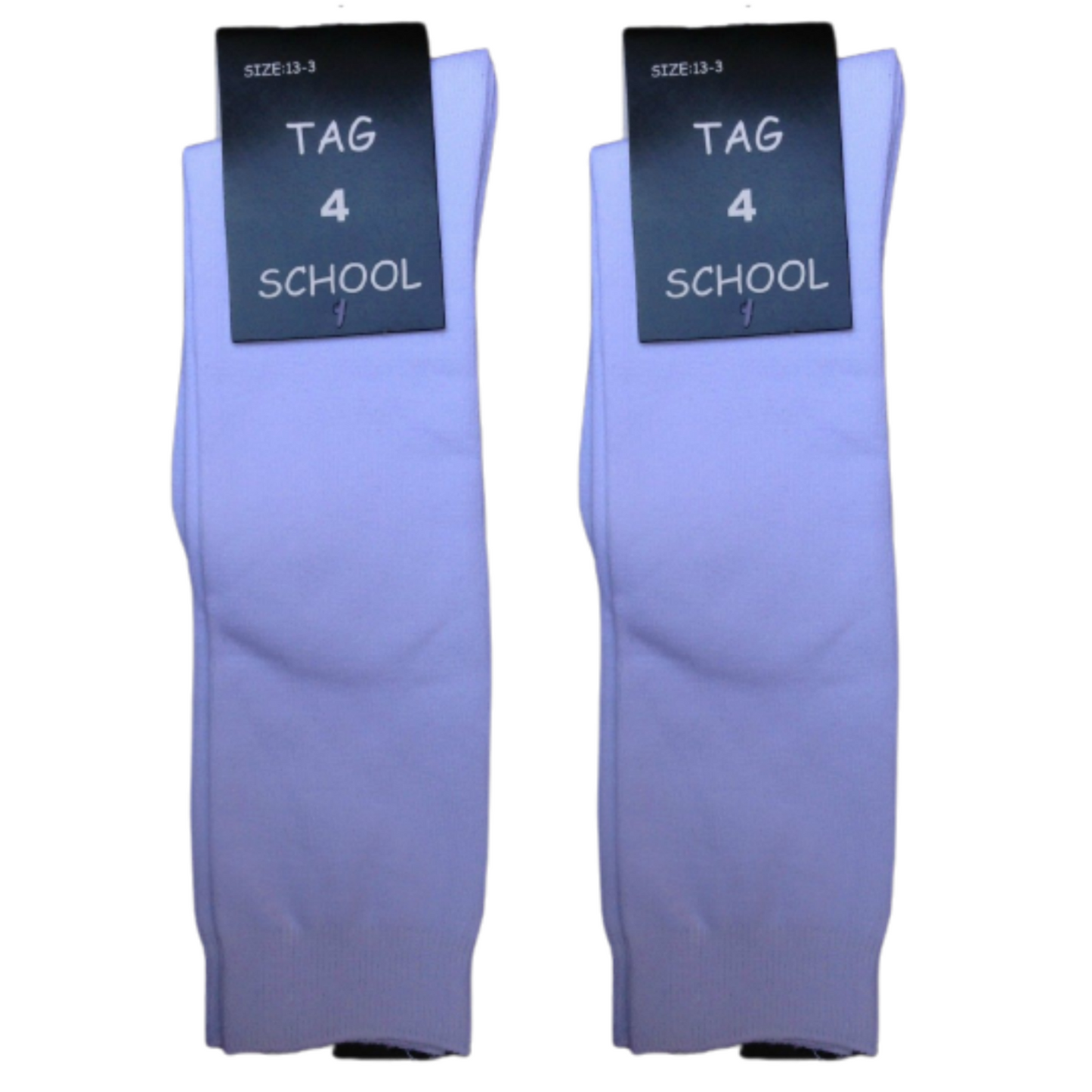 2x Pairs SCHOOL SOCKS Plain Ribbed Knee High Cotton Rich Girls Boys Unisex Kids - - 9-12 (5-8 Years Old)