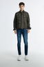 Crosshatch Mens Vinyl Quilted Jacket Warm Winter Joseph Style - Black - Medium