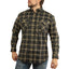 Mens Long Sleeve Flannelette Shirt 100% Cotton Flannel - Black Check - M