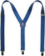 GLITTER SPARKLE SUSPENDERS Braces Clipon Elastic Y-Back Slim Adjustable - Blue (Glitter)