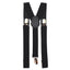 Mens Suspenders Braces Adjustable Strong Clip On Elastic Formal Wedding Slim - Black