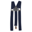 Mens Suspenders Braces Adjustable Strong Clip On Elastic Formal Wedding Slim - Navy Blue