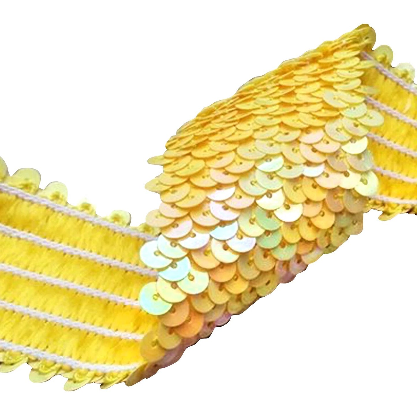 SEQUIN SUSPENDERS Unisex Adjustable Braces Clip On Elastic Y-Back - Yellow