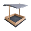 Kids Wooden Toy Sandpit with Adjustable Canopy