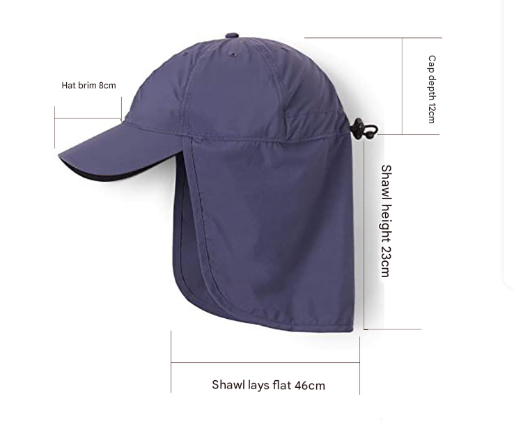 Khaki UV Protection Outdoor Sun Hat with Neck Flap ��� Lightweight and Breathable