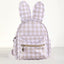 Khaki Kids Bunny Ear Gingham Backpack - Cute Mini Bag for Girls