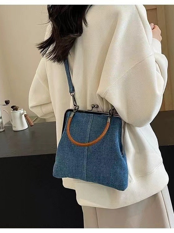 Blue Handmade Denim Patchwork Small Crossbody Bag ��� Women���s Shoulder & Handbag with Vintage Style
