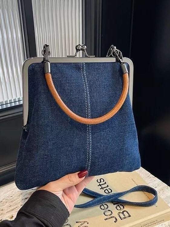 Blue Handmade Denim Patchwork Small Crossbody Bag ��� Women���s Shoulder & Handbag with Vintage Style