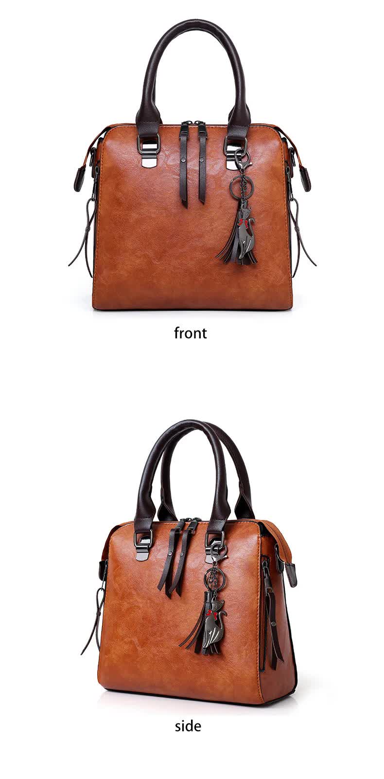 Black 4-Piece Women���s PU Leather Tote Bag Set - Vintage Handbag, Shoulder Bag, Clutch, and Card Holder - Lightweight Design