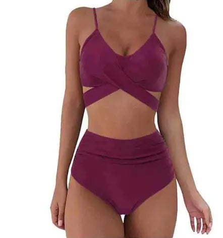 Women's Sexy Solid Print Bikini Set