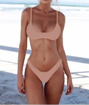Women's Solid Sexy Bikini Set Two Piece Swimwear