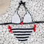 Women's Striped Push Up Bikini Swimwear