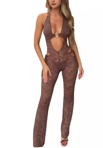 Women's Halter One Piece Jumpsuit