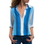 Women's Striped Chiffon Long Sleeve Shirt