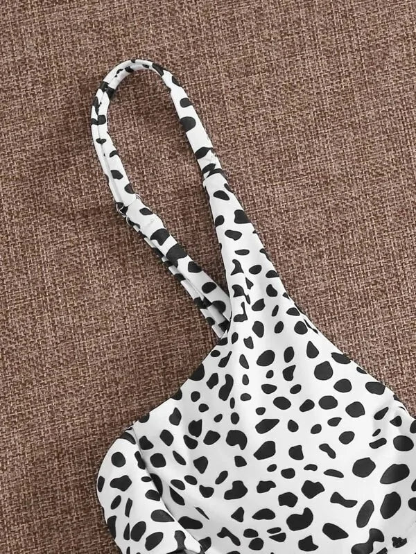 Women's Leopard Print Cut Out Underwire High Waist Bikini