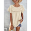 Women's Solid Color Lace Babydoll Short Sleeve Tops Women's Tops & T-shirt Unbranded White S