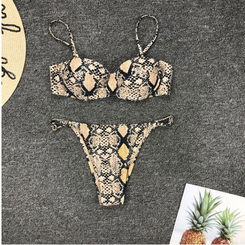Women's Snake Print Bikini Set