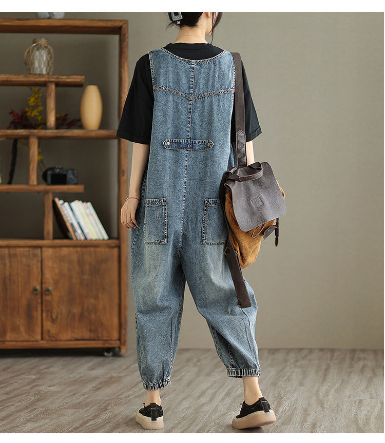 Women's Denim Tank Top Jumpsuit