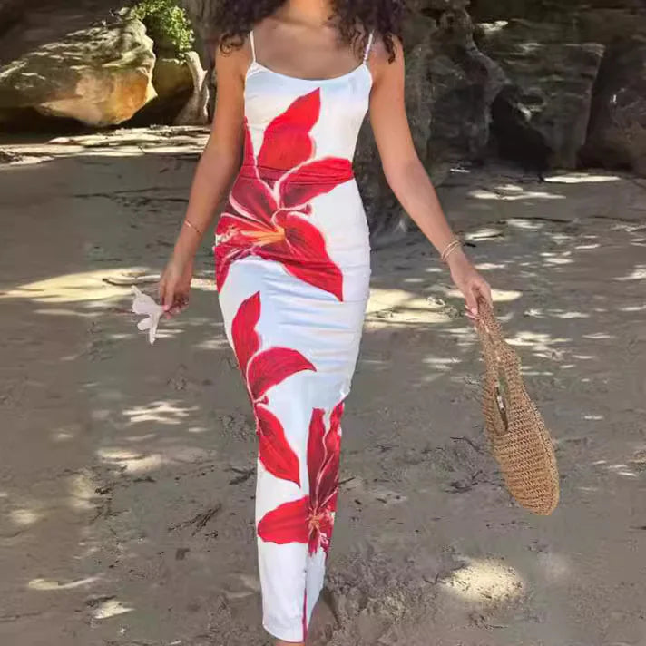 Women's Floral Suspender Dress