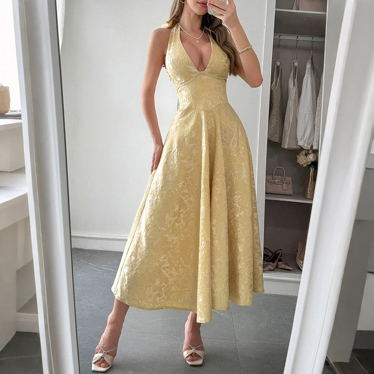 Women's Halter Backless Dress