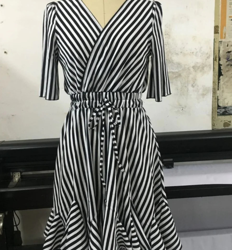 Women's Striped Patchwork Dress