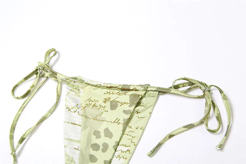 Women's 3 Piece Printed Bikini Skirt Set