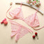 Women's Lace Three Piece Open Crotch Lingerie Set Women's Lingerie Unbranded Pink One Size